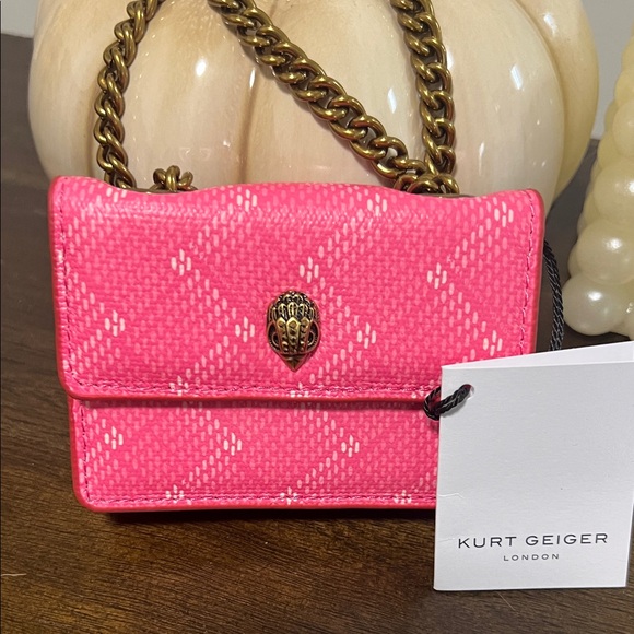 NWT Kurt Geiger London Micro Faux Leather Pink Crossbody - Picture 1 of 1